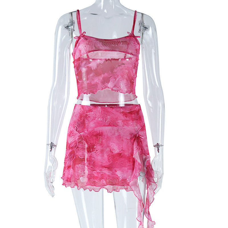 Sleeveless Split Skirt 2PC Set