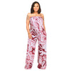 Bandeau Marble-print One-piece Wide-leg Trousers Loose Fit