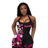 Street Tight High Elastic Printed Halter One-Piece Suit