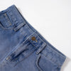 Solid Buttoned Zipper Pocket Slim Short Denim Skirt
