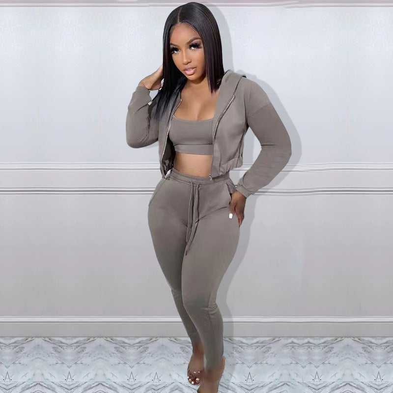 Sweatshirt pull rack hooded athleisure 3pc set