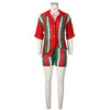Hollow out See-through Contrast Color Lapels Knitted Shorts Suit