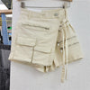 Irregular Multi-Pocket Workwear A- line Denim Skirt