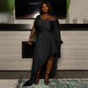Large Solid One-shoulder Irregular Dress