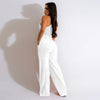 Sleeveless Open Waist Jacket Elastic Waist Wide-leg Pants Suit
