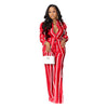 Printed Striped Shirt Outfit Two-Piece 2PC Set