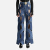 Metal button hollow Fried Dough Twists love jeans
