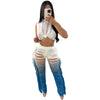 Fringed Hole Vest Trousers Set