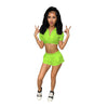 Solid Color Oversleeves Shirt and Shorts Suit