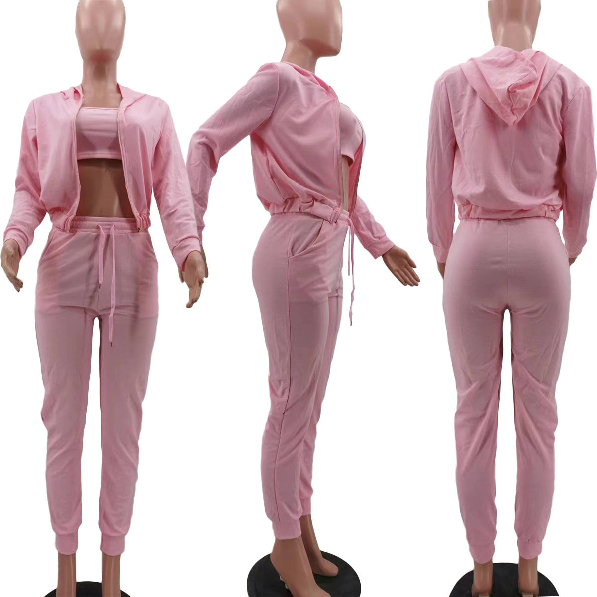 Sweatshirt pull rack hooded athleisure 3pc set