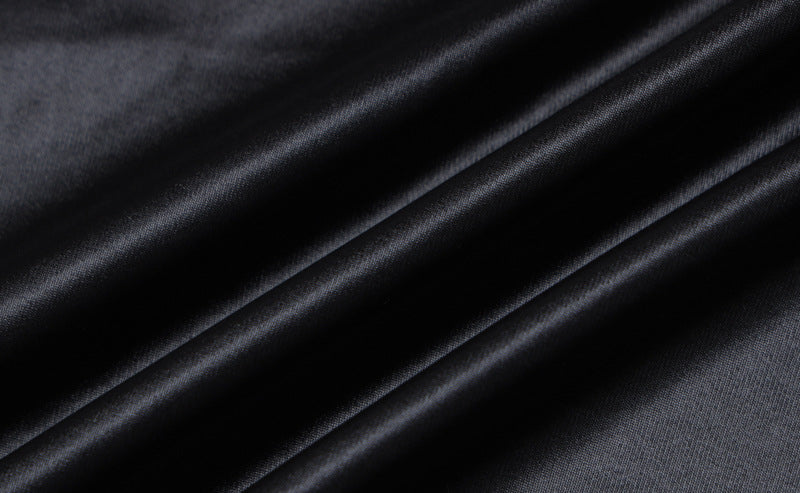 Faux Leather Pleated Long Sleeve Dress