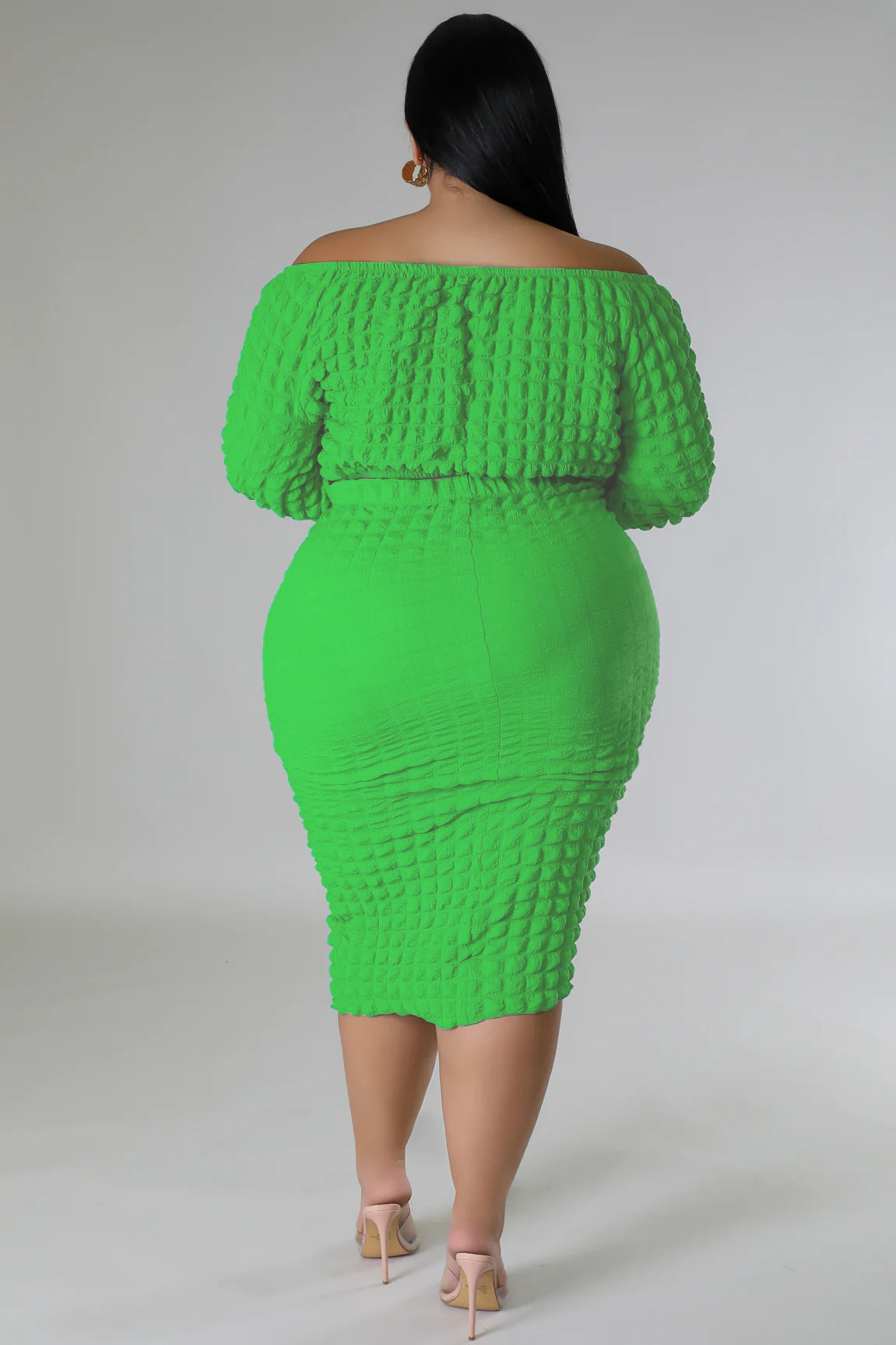 Large One Line Solid Bubbled 2PC Set