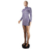 Long Sleeve Sheath Dress Sequined round Neck Slim Dress