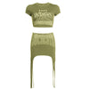 Sexy Bare Midriff Slim Fit T-shirt Skirt 2PC Set