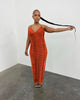 Strap Style Knitted Sleeveless Hollow Out V-neck Dress