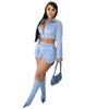 Solid Color Pocket Tooling Casual Two-Piece