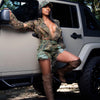 Camouflage Workwear Pocket Tassel Ripped Short