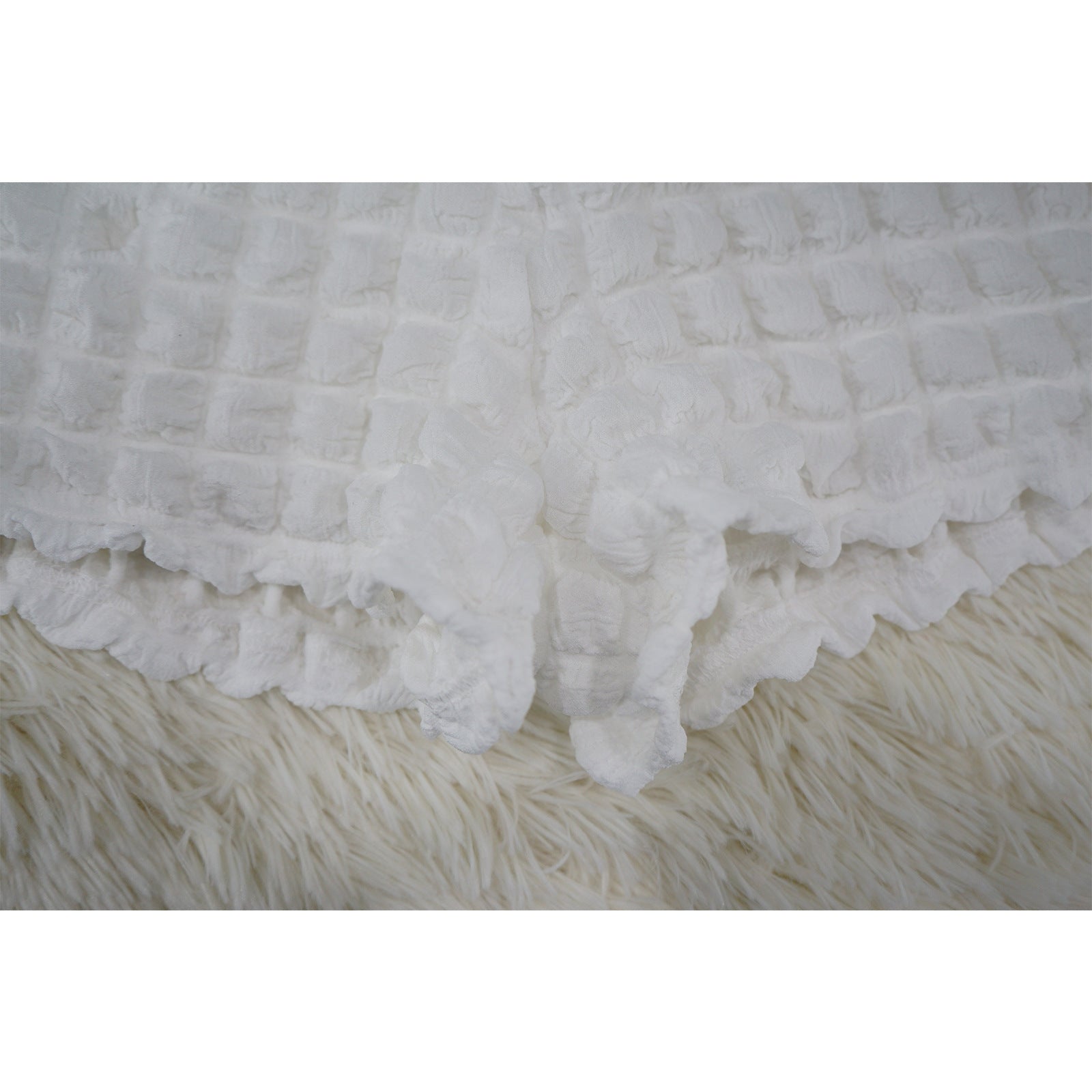 Cropped Shorts Popcorn Bubble Two-Piece Set