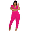 Tassel Trousers Crossed Short Sleeve Two-piece Suit