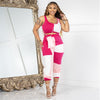 Patchwork Vest Trousers Two-piece Set