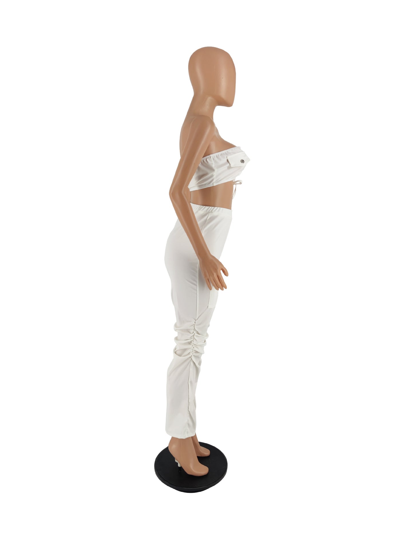 Sleeveless Lace-up Chest Wrap Vest Pants 2PC Set