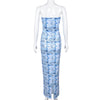 Slim Fit Backless Printed Tube Top Dress