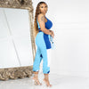Patchwork Vest Trousers Two-piece Set