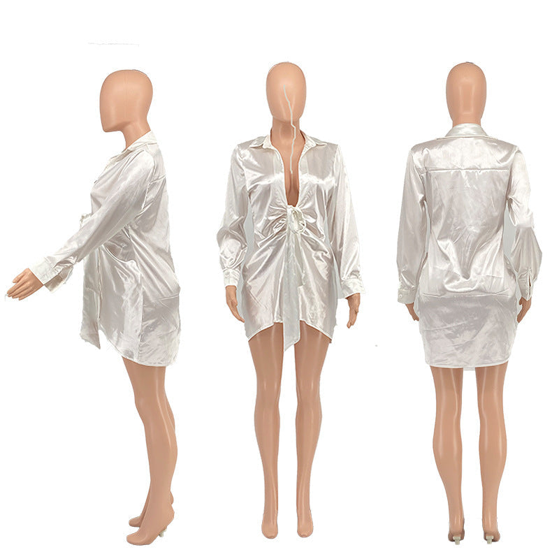 Sexy Cardigan Silk Shirt