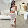 Beach Skirt with High Waist Slit Dress Set