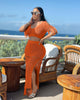 Split wool hand hook knitted tassel two-piece set