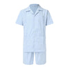Linen Loose Short Sleeve Shorts Men's 2 PC Suit