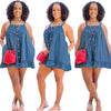 Button Pocket Loose Denim Dress