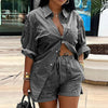 Striped Shirt and Shorts 2PC Set