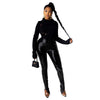 Crimp Slit Fleece-Lined PU Leather Pile Pants