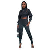 Zipper Panel Denim Thread Set