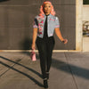 Printed Short-Sleeved Baseball Jacket