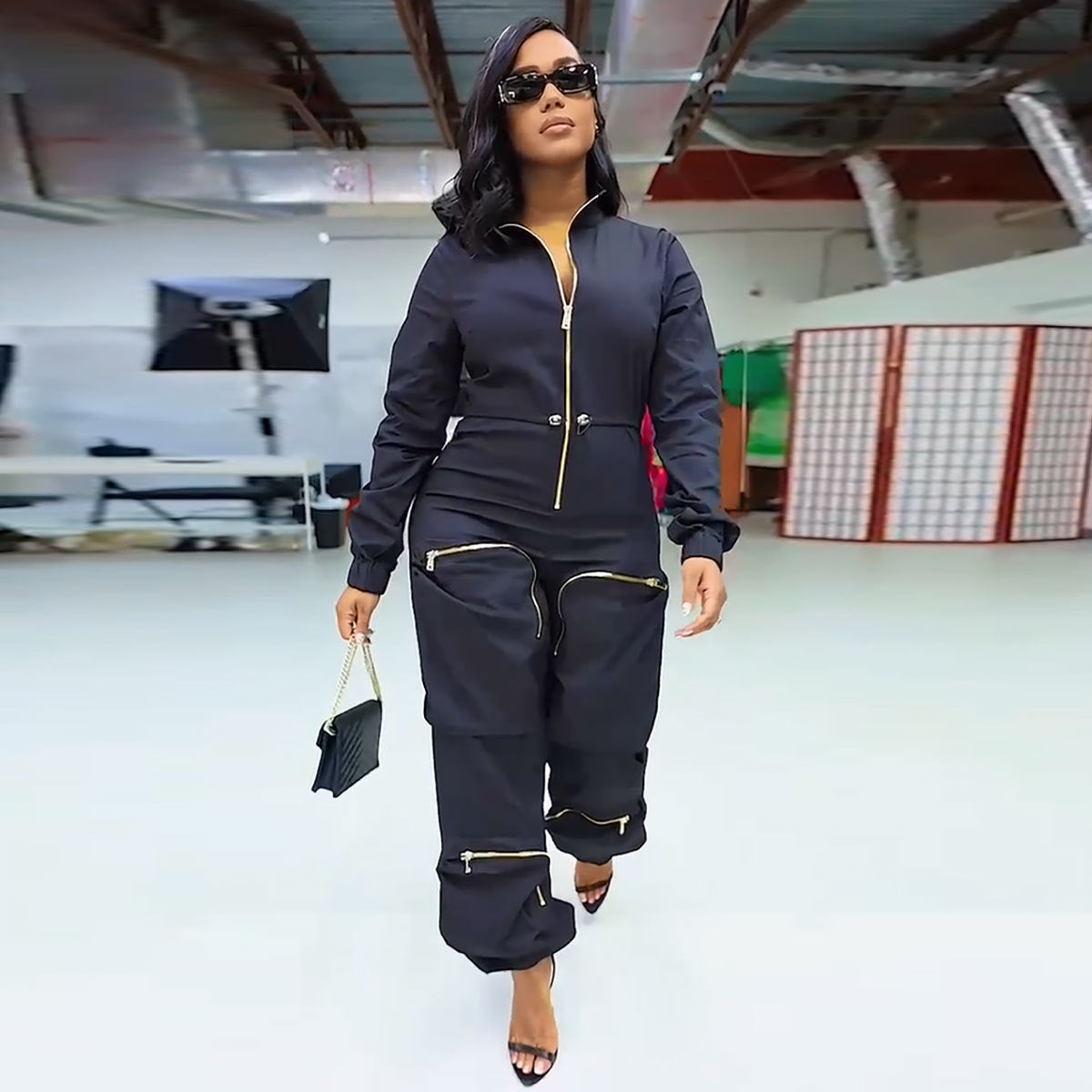 Waist-Tight Cargo Overalls Casual Trousers
