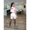 Printed Round Neck Short Sleeve Shorts