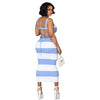 Striped Backless Lace-up Sheath Sexy Dress