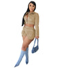 Solid Color Pocket Tooling Casual Two-Piece