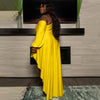 Large Solid One-shoulder Irregular Dress
