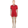 Button Zipper Pocket Loose Cardigan Shorts 2PC Set