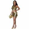 Lace-up Midriff Outfit Top Hip Skirt Two-Piece Set