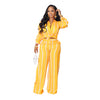 Printed Striped Shirt Outfit Two-Piece 2PC Set