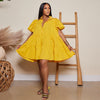 Puff Sleeve Loose Pleated Dress