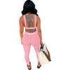 Sexy Casual Solid Bare Back Top 2PC Set