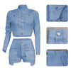 Solid Color Pocket Tooling Casual Two-Piece
