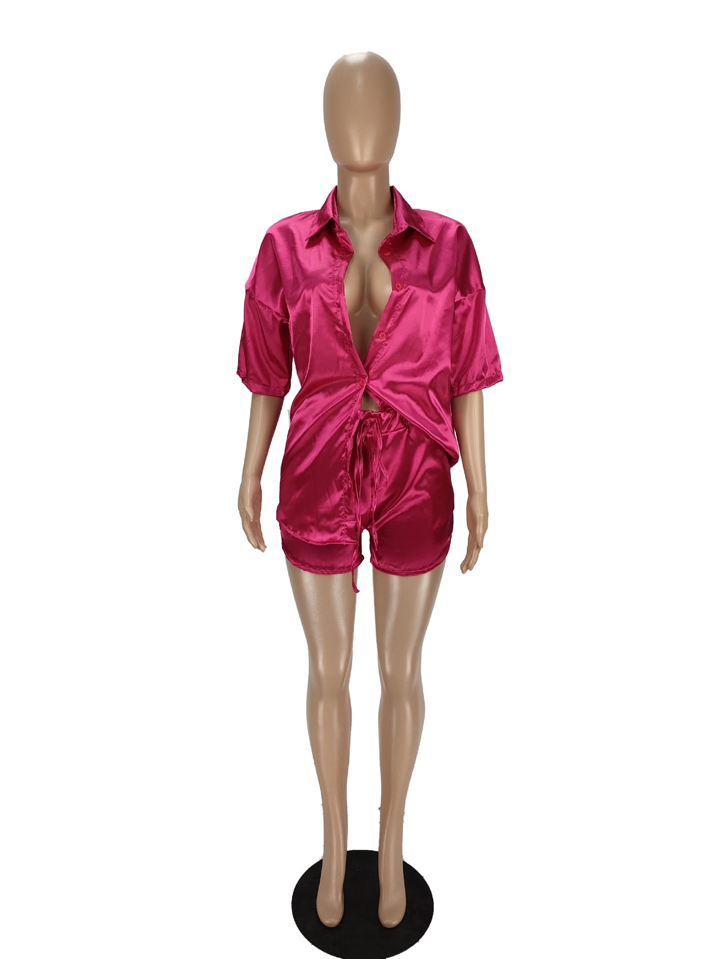 Shirt Short Sleeve Shorts Loose Casual 2PC set
