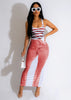 Jeans Printed Vest U-Neck Dress