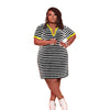 V-neck Striped Loose Dress
